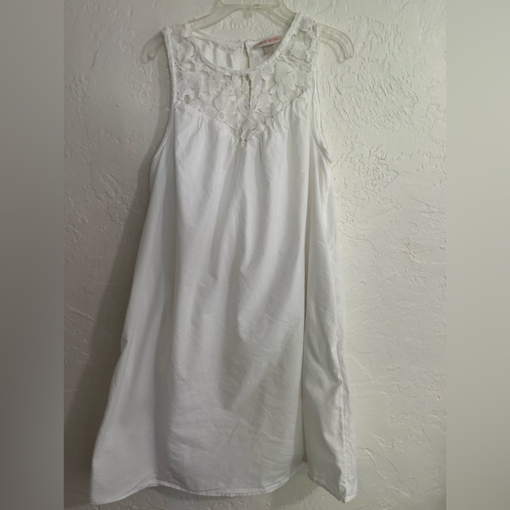 Knox Rose White Lace Yoke‎ Dress Small